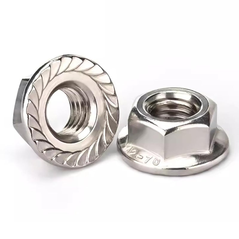 sotoolstop Store M10 Flange Nuts, 304 Stainless Steel M10-1.5 Serrated Flange Hex Lock Nuts, 10Pcs-Pack - Image 1